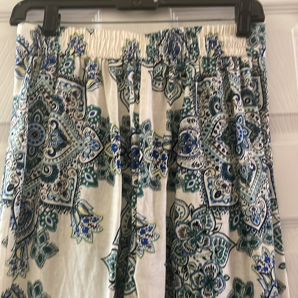 NEW RACHEL ZOE Linen Blend Paisley Printed Bootcut pull on trouser Pants - Picture 6 of 13